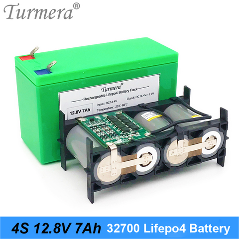 Turmera 32700 Lifepo4 Battery Pack 4S1P 12.8V 7Ah with 4S 40A Balanced BMS for Electric Boat and Uninterrupted Power Supply 12V ► Photo 1/6