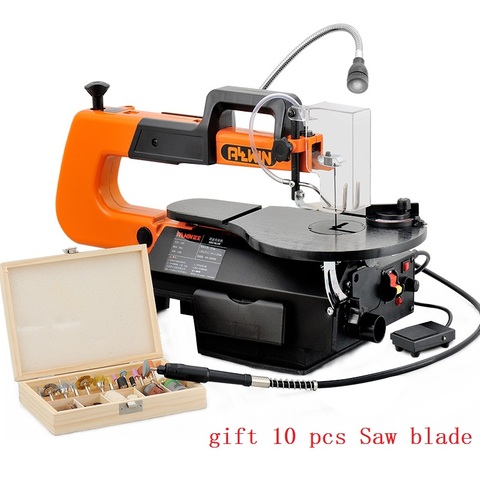 Electric Scroll Saw 16 inch Speed Variable Jig Saw 220V Woodworking DIY Table Angle Cutting Curve Saw with 10 Blades SSA16L-VR ► Photo 1/6