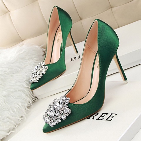 Women Wedding Shoes On Thin Heels Pointed Toe Women Pumps Elegant