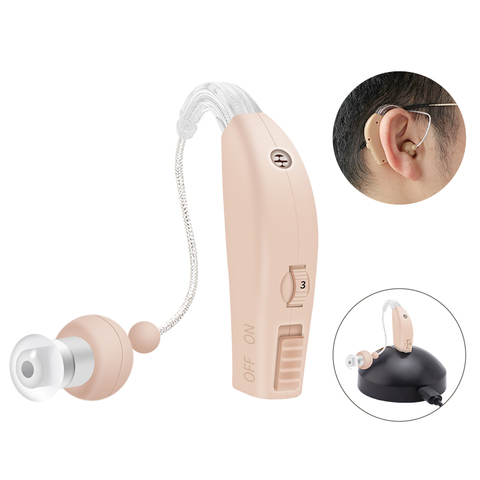 Rechargeable Hearing Aids BTE Ear Hearing Amplifier Adjustable Tone BTE Hearing Aid Sound Amplifier Hearing Device for Elderly ► Photo 1/6