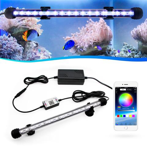 Zhongji 19CM-59CM Aquarium LED Lighting Bluetooth APP Remote Control RGB Waterproof Fish Tank Lights Lamp For Aquarium Plants ► Photo 1/6