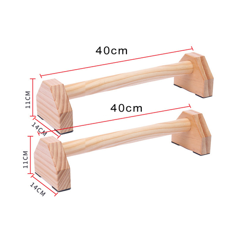 Wood Fitness Equipments Push-Ups Stands Length 40cm or 25cm Fitness Exercise H Shaped wooden calisthenics handstand support ► Photo 1/6