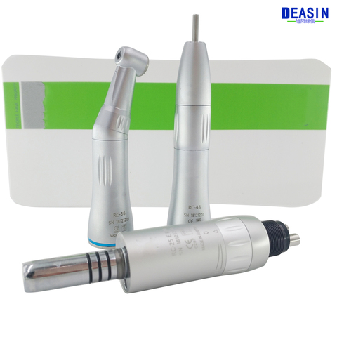 DEASIN factory Dental Low Speed Handpiece Kit Air Turbine Straight Contra Angle Air Motor Inner Water Spray 2/4Holes Available ► Photo 1/6