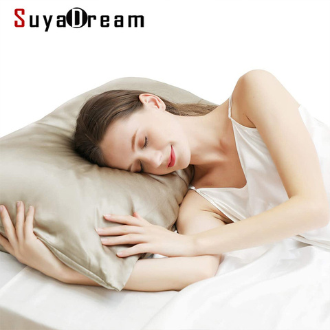 SuyaDearm 1Pc Two-Sided 19mm 100% Mulberry Silk 76CMX51CM Hypoallergenic Pillowcase Skin Face Hair Beauty Care White ► Photo 1/6