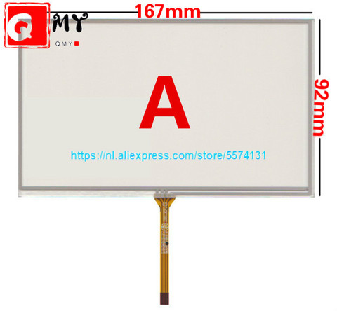 7Inch 4Wire Resistive TouchScreen Panel Digitizer for PIONEER JVC KW-AVX826   compatible  CAR DVD 166*92 167*92mm ► Photo 1/5