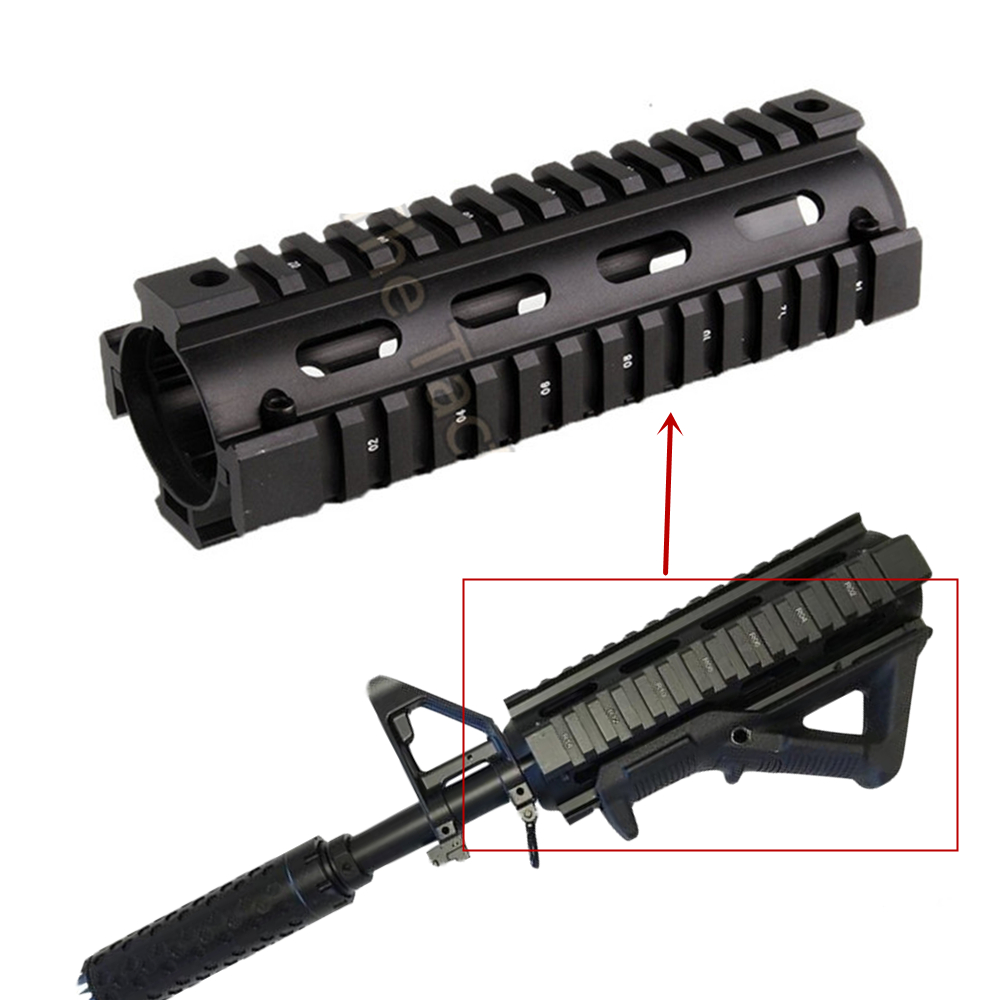 Ar 15 M4 Handguard Quad Rail 2 Piece Drop In Mounting Handguard Picatinny Rail Slim Hunting 4211