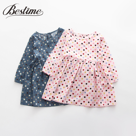 Cotton Girl Dress Long Sleeve Children Dress Polka Dot Kids Dresses for Girls Fashion Girls Clothing ► Photo 1/6