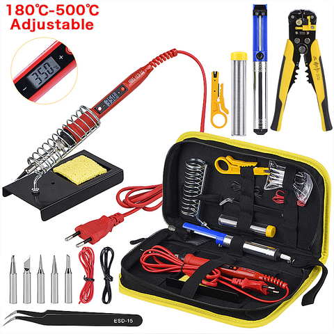 JCD Soldering iron kit with Wire Stripper 220V 80W LCD solder welding tools Ceramic heater Multifunctional Stripping Pliers ► Photo 1/6