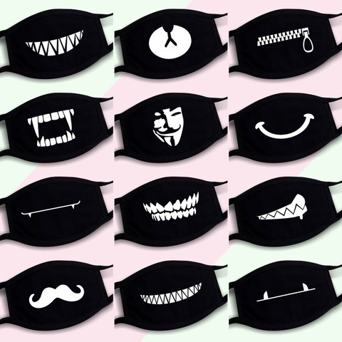 Dustproof Mouth Mask Pop Cotton Face Cartoon Face Reusable Fabric Anti Pollution Mask Party Face Mask Fashion Anti Dust ► Photo 1/6