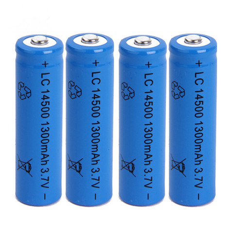 4pcs/lot SHSEJA High Capacitance 14500 Battery 3.7V 1300mAh Rechargeable li-ion Battery for Led Flashlight Batery Battery Newest ► Photo 1/4