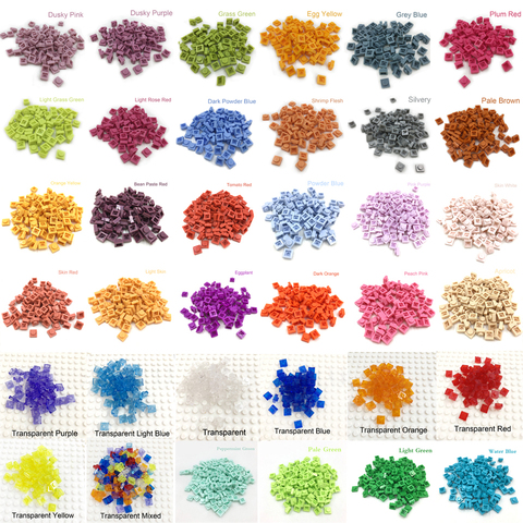 Smartable Bulk Plate 1x1 (The Other 33 Colors) Building Block Brick MOC Parts Toy For Pixel Art Kids Compatible 3024 2300pcs/lot ► Photo 1/6