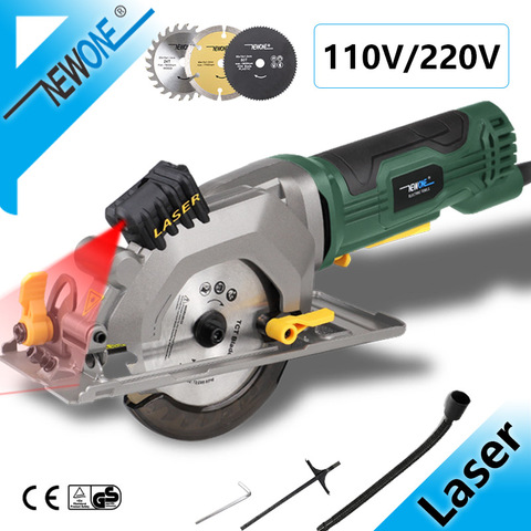 NEWONE Electric Mini Circular Saw With Laser For Cut Wood,PVC tube,15pcs Discs, 230V Multifunctional Electric Saw DIY Power Tool ► Photo 1/6