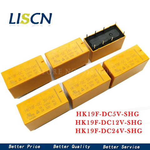 5PCS Relay HK19F-DC5V-SHG HK19F-DC12V-SHG HK19F-DC24V-SHG HK19F 5V 12V 24V 2A 8PIN ► Photo 1/4