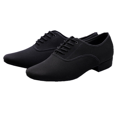 Men's Latin Ballroom Dance Shoes Professional Black Canvas Latin Salsa Shoes Plus Size Low Heel Tango Ballroom Dance Shoes ► Photo 1/6