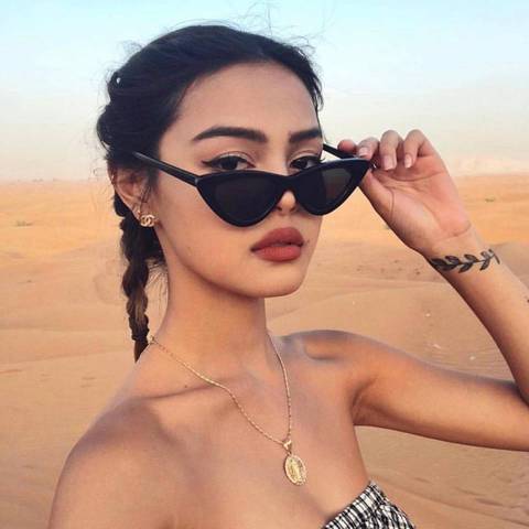 Vintage Cateye Sunglasses Women Sexy Retro Small Cat Eye Sun