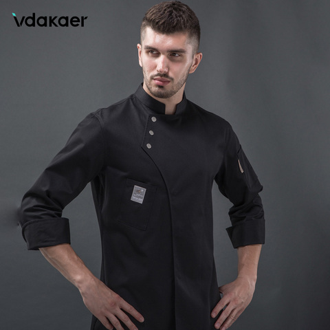 Long Sleeve Chef Clothes Uniform Restaurant Kitchen Cooking Chef Coat Waiter Work Jackets Professional Uniform Overalls Outfit ► Photo 1/6