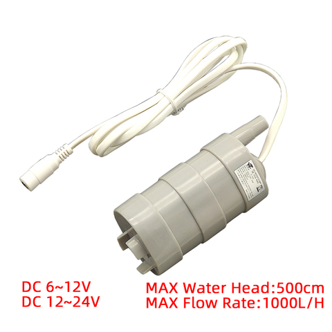 High Quality DC 12V 24V 1.9A 23W 1000L/H Micro DC Electric anti-corrosion anti-blocking Submersible Water Pump ► Photo 1/6