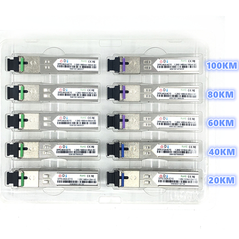 SC SFP Fiber optic module 1.25G SC 20/40/60/80/100KM 1310/1490/1550nm Single Fiber SFP Optical  compatible with Mikrotik Cisco ► Photo 1/6