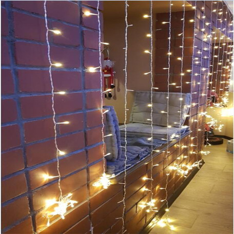 6x2.5 480LED curtain  Lights LED Icicle String Lights Christmas Fairy Lights garland Outdoor Home For Wedding/Party/Curtain/Gard ► Photo 1/6