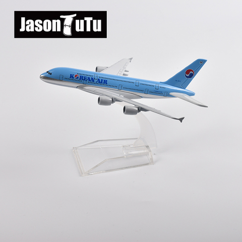 JASON TUTU 16cm Korean Air Airbus 380 Airplane Model Plane Model Aircraft Diecast Metal 1/400 Scale Planes Dropshipping ► Photo 1/6