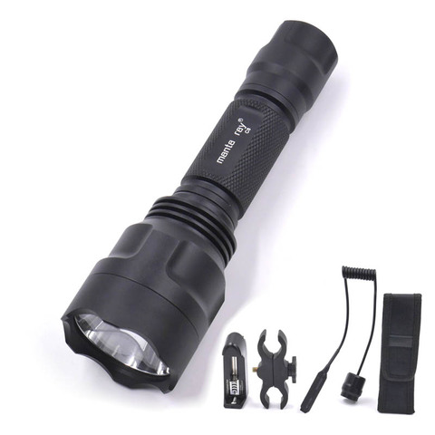 C8 (Hunting Set) 1-Mode(on/off) 1800 Lumen CREE XM-L2 U3 LED Flashlight Lamp Torch + 1PC Gun Mount/Charger/Holster/Remote Switch ► Photo 1/6