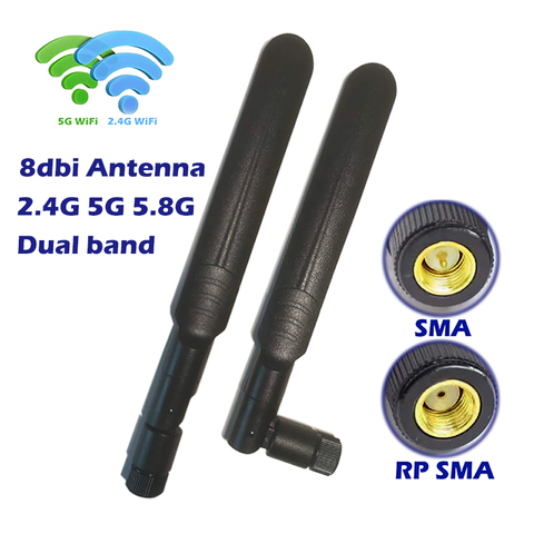WiFi Antenna 8dbi SMA or RP SMA Connector 2.4GHz 5GHz 5.8GHz dual band AP antenna for Drone and AP Router Repeater wifi extender ► Photo 1/6
