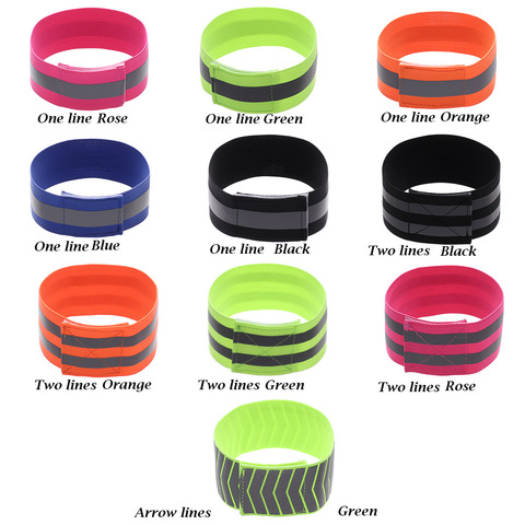 1pc Warning Wristband Safety Armband Bicycle Bind Pants Hand Leg Strap Reflective Tape Running Cycling Reflective Strips Outdoor ► Photo 1/6