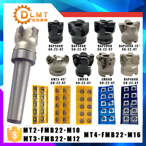 MT2 FMB22 M10 MT3 FMB22 M12 MT4 FMB22 M16 Shank BAP400R 300R 50 Face Milling CNC Cutter + 10pcs APMT1604 Inserts For Power Tool ► Photo 1/6