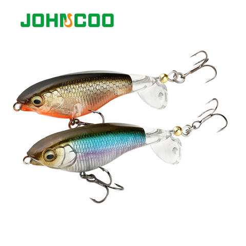 JOHNCOO 70mm 85mm Whopper Popper 5.8g 10.5g Topwater Fishing Lure Artificial Bait Hard Plopper Soft Rotating Tail Fishing ► Photo 1/6