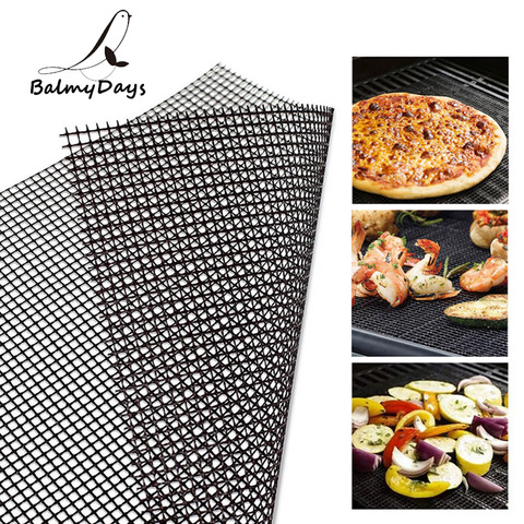 BBQ Grill Mat PTFE Barbecue Grill Mesh Mat Non-stick BBQ Mat Reusable Smoker Grill Cooking Mat Grill Pad Liner BBQ Accessories ► Photo 1/6