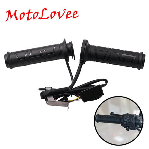 MotoLovee Universal Motorcycle 22mm Electric Heated Grips Scooter Moped Bar Hand Warmer Adjustable Hot Grip 12V Pair ► Photo 1/6