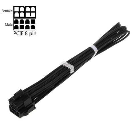 30CM/40CM Black GPU PCI-E 8 Pin (6pin+2pin) Male to Female Power Extension Cable for PC Computer Accessories ► Photo 1/6