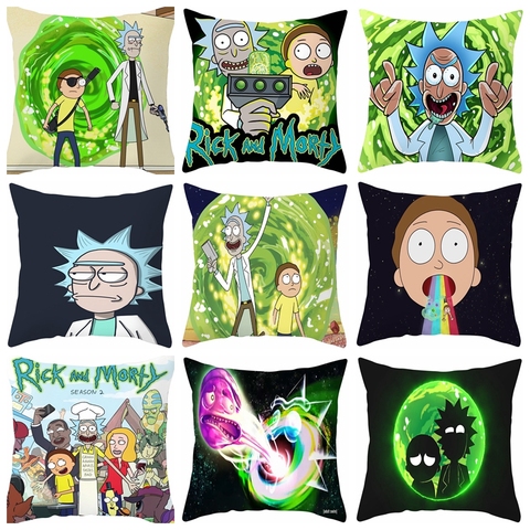 Rick and morty funny Pillow Case Bed Sofa couch Cushion Cover gift cartoon 