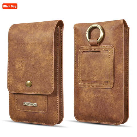 Universal Leather Holster Case Mobile Phone Bag For Samsung/iPhone/Huawei/HTC/LG/Xiaomi Wallet Case Belt Pouch Coin Purse Cover ► Photo 1/6