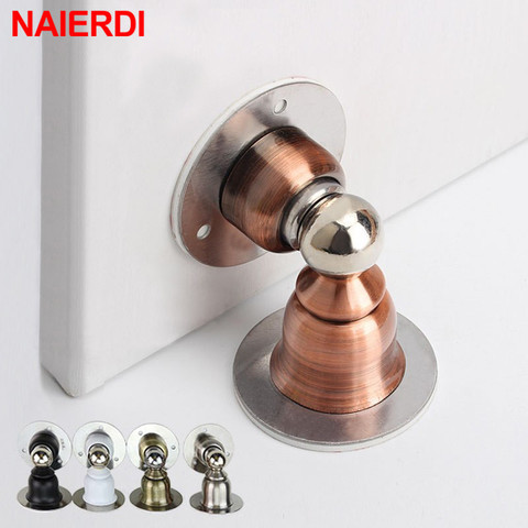 NAIERDI Stainless Steel Magnetic Door Stops Sticker Toilet Hidden Door Holders Catch Floor Nail-free Doorstop Door Hardware ► Photo 1/6