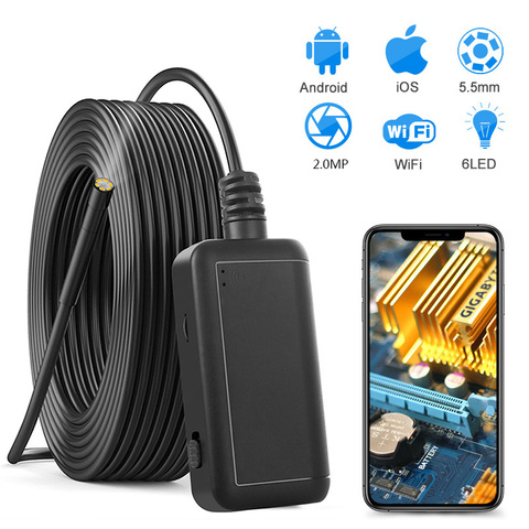5.0MP Wireless Endoscope 2560*1920 Semi-Rigid Snake Inspection Camera with 1800 mAh Battery for iOS & Android Smart Phone ► Photo 1/6