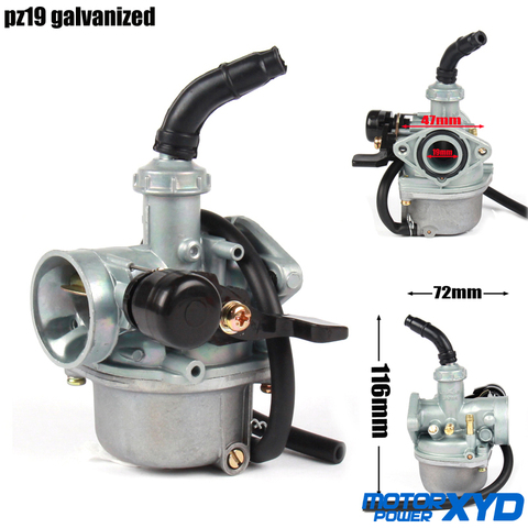 PZ19 19mm Motorcycle Carburetor for 50cc 70cc 90cc 110cc 125cc ATV Dirt Bike car cycle Choke carburetor ► Photo 1/6