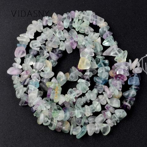 Natural Gem Irregular Colorful Fluorite Chip Stone Beads For Jewelry Making 3-5-8-12mm Freeform Beads Diy Necklace Bracelet 16'' ► Photo 1/4