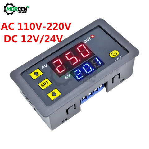 AC110V 220V DC 12V 24V Digital Time Delay Relay LED Display Cycle Timer Control Switch Adjustable Timing Relay Time Delay Switch ► Photo 1/6