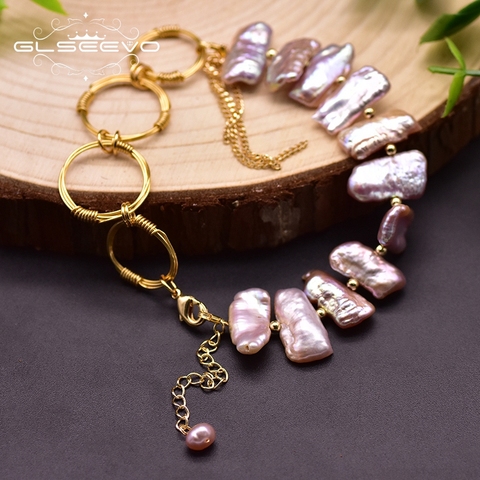 GLSEEVO Natural Baroque Pearls Adjustable Tassel Bracelet Women's Ethnic Jewelry For Girls Party Gifts Handmade Brazalete GB0208 ► Photo 1/5