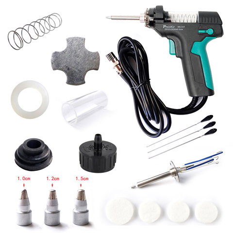 Pro'sKit SS-331H Accessories Electric Desoldering Station Tin Gun Suction Tin Pump Filter Pipe Nozzle Heater Needle Mat Spring ► Photo 1/6