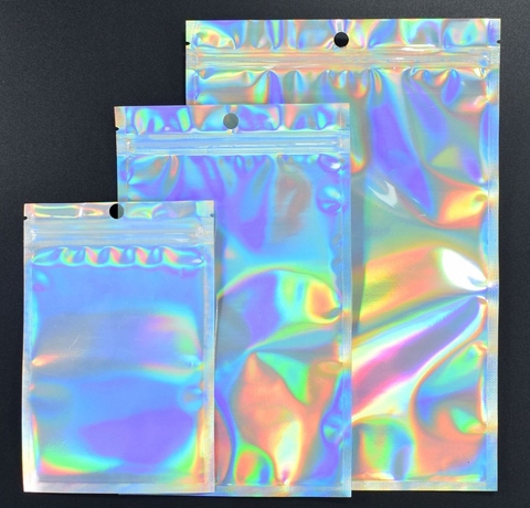 Wholesale Lashes Packaging Boxes Idea Holographic Laser Zip Lock Party Favor Bag Eyelashes Lash Package Box Custom Logo Sticker ► Photo 1/6