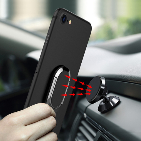 Magnetic Car Stand Holder Case For iPhone 11 Pro Max X XR XS 4 4S 5C 5S SE 2022 6 6S 7 8 Plus Mount Ring Cover with Finger Ring ► Photo 1/6