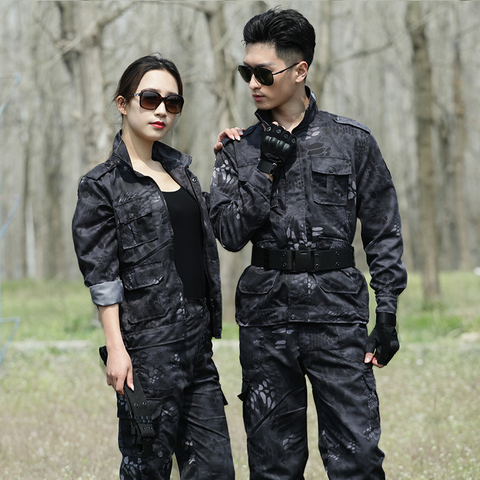 Outdoor Men's Camouflage Combat Tactical Jacket Set Men Military Uniform Combat Ghillie Suit Army Hunting Hiking Training Suit ► Photo 1/1