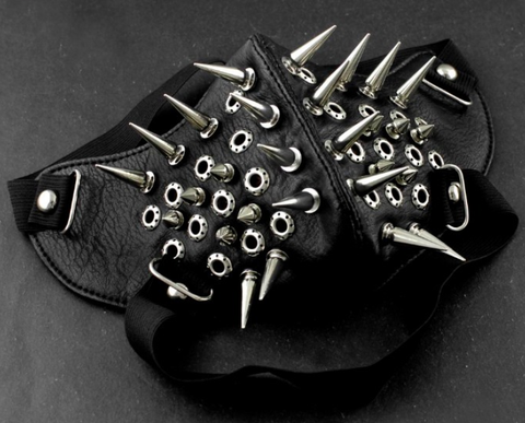 Cool Mens women Long Spike Studded Steampunk Leather Mask Biker Rock and row long spikes Performance cosplay party mask ► Photo 1/6