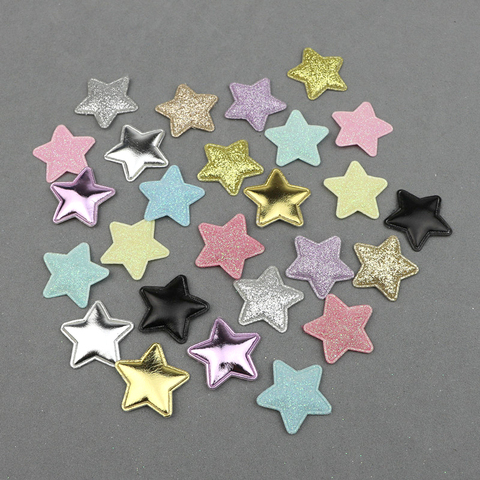 50Pcs 2.8cm Glitter Stars Padded Appliques Kids Hair Accessories Patches Materials Ornaments DIY Craft Pentagram Embossing Decor ► Photo 1/6
