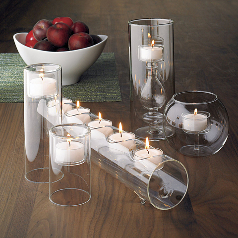 European Style Glass Candle holder  Creative Home Decoration Romantic Wedding Home Decor Hotel Birthday Candle holders ► Photo 1/6
