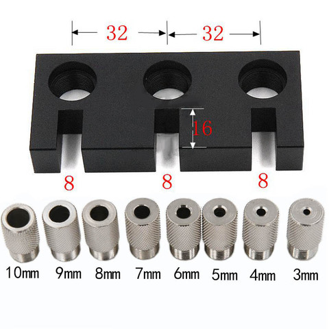 3/4/5/6/7/8/9/10mm Drill Bit 3 in 1 log tenon hole punch Locator Jig Woodworking hole opener DIY tools ► Photo 1/6