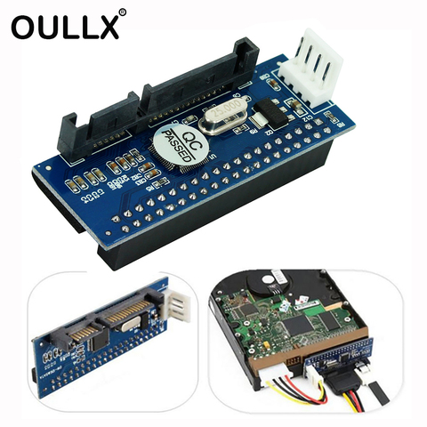 Buy Online Oullx Sata Ide Adapter 40 Pin Ide To Sata Connector 3 5 Hdd Ide Pata Hard Disk Adapter Converter With 7pin Sata Data Cable Alitools