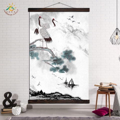 Vintage Posters and Prints Wall Art Canvas Painting Decorative Painting Art Wall Picture Poster Decoration Red-crowned Crane ► Photo 1/6